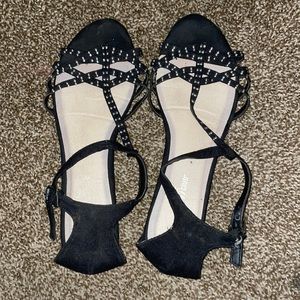 Black and Silver Backed Sandals